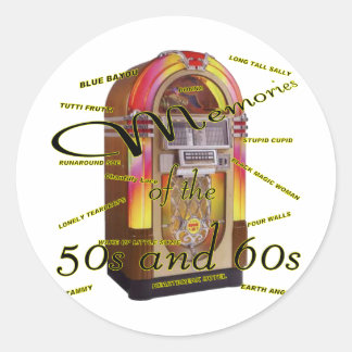 Fabulous fifties juke box classic round sticker
