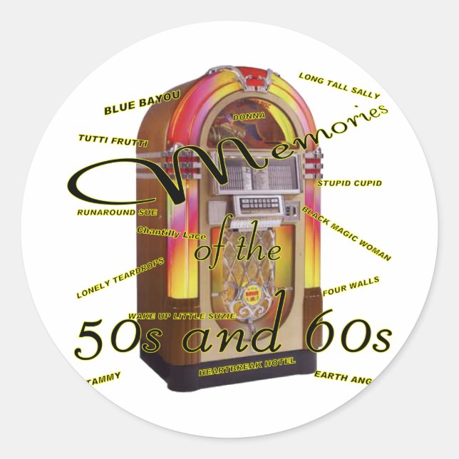 Fabulous fifties juke box classic round sticker (Front)