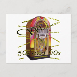 Fabulous fifties juke box postcard