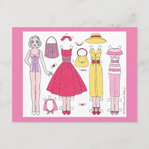Fabulous Fifties: Marilyn Paper Doll Postcard