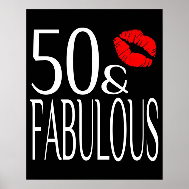 Fabulous Fifty Big 50 Birthday 50th Poster (Front)