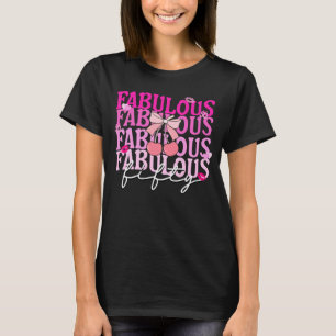 Fabulous Fifty Pink Gradient Cherry Bow Birthday T-Shirt