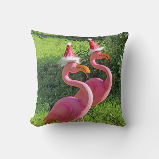 Fabulous Flamingo Christmas Pillow! Cushion (Front)