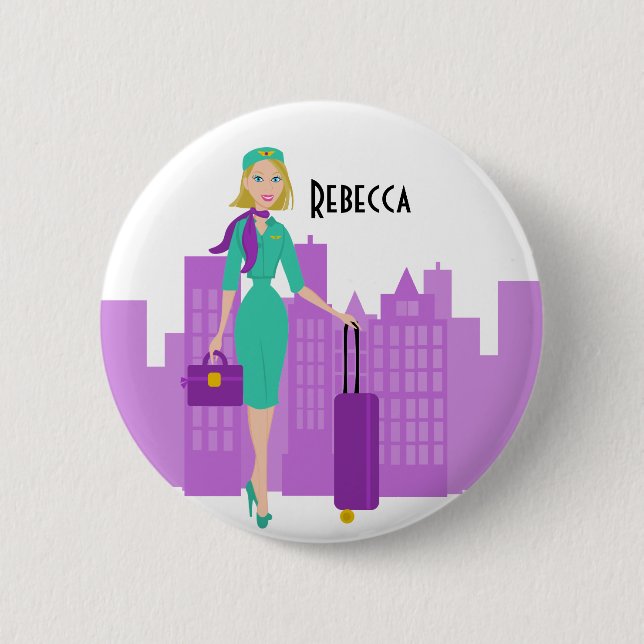 Fabulous Flight Attendant 6 Cm Round Badge (Front)
