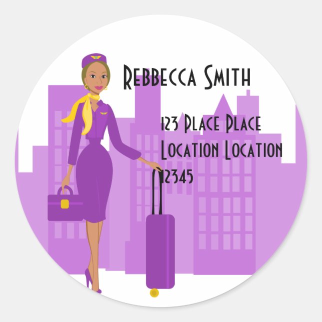 Fabulous Flight Attendant Classic Round Sticker (Front)