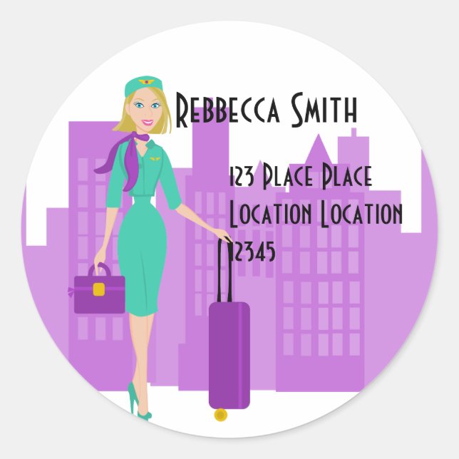Fabulous Flight Attendant Classic Round Sticker (Front)