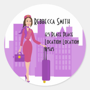 Fabulous Flight Attendant Classic Round Sticker