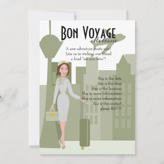 Fabulous Flight Attendant Invitation in Green