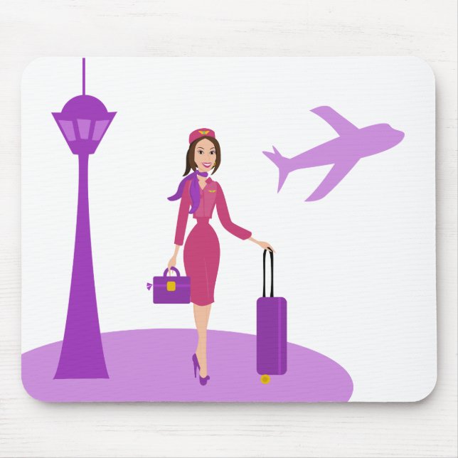 Fabulous Flight Attendant Mouse Mat (Front)
