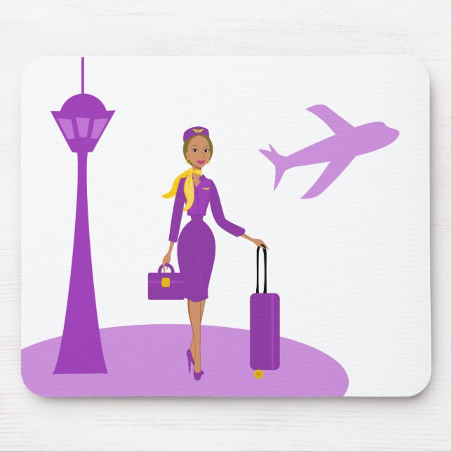 Fabulous Flight Attendant Mouse Mat (Front)