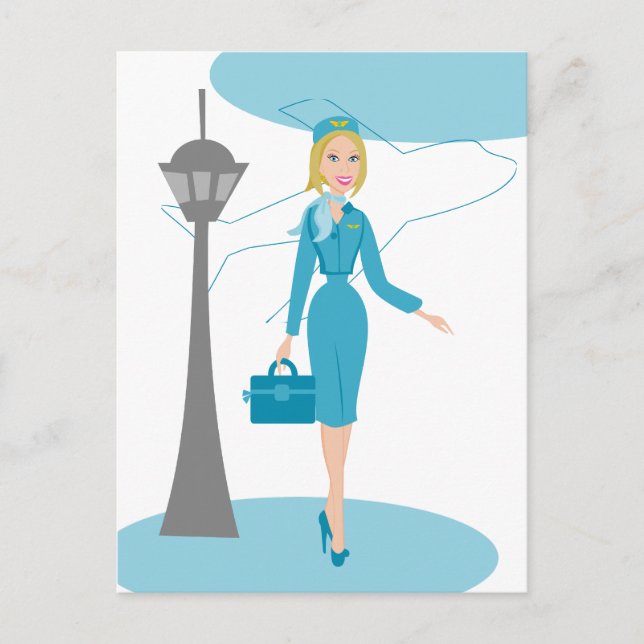 Fabulous Flight Attendant Postcard (Front)