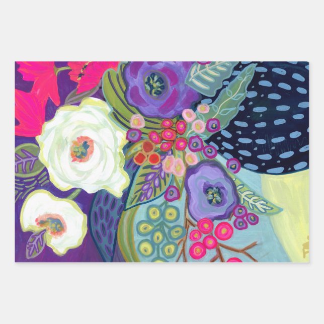 Fabulous: Floral Wrapping Paper Sheets (3) (Front)