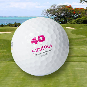 Fabulous Forty Birthday Hers Personalised Golf Balls