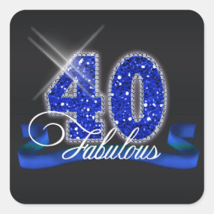 Fabulous Forty Sparkle ID191 Square Sticker