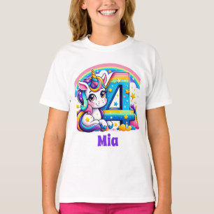 Fabulous Four & More-Custom Unicorn Birthday T-Shirt