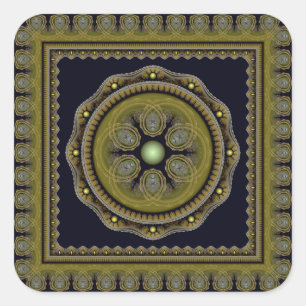 Fabulous fractal pattern mandala square sticker
