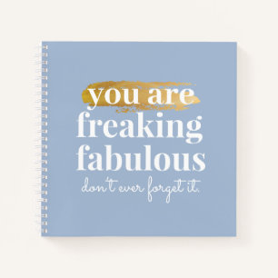 Fabulous Friend Inspirational Funny Dusty Blue Notebook