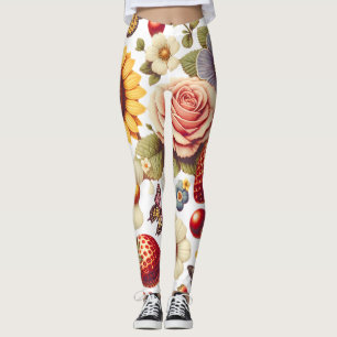 Fabulous fruits and fragrant flowers  leggings