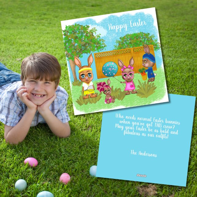 Fabulous Funny Easter Bunny Crew Greeting Holiday Card (Creator Uploaded)