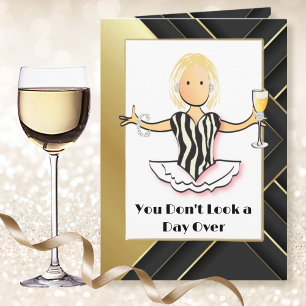 Fabulous Funny Glamourous Gold Modern Birthday Card