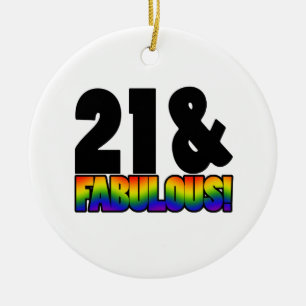 Fabulous Gay 21st Birthday Ceramic Tree Decoration
