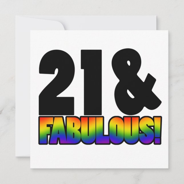 Fabulous Gay 21st Birthday Invitation (Front)