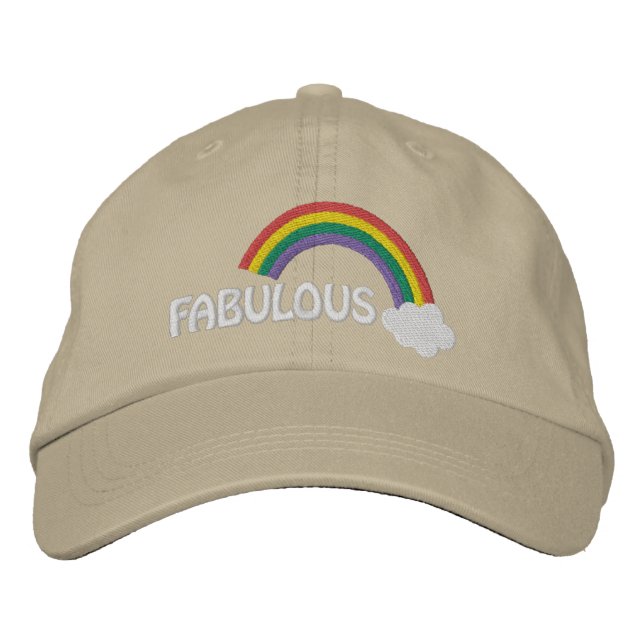 Fabulous Gay Pride Rainbow Embroidered Hat (Front)