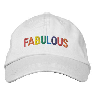 Fabulous Gay Pride Rainbow Text Embroidered Hat