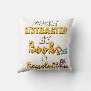 Fabulous gift for those who love books and cats cushion