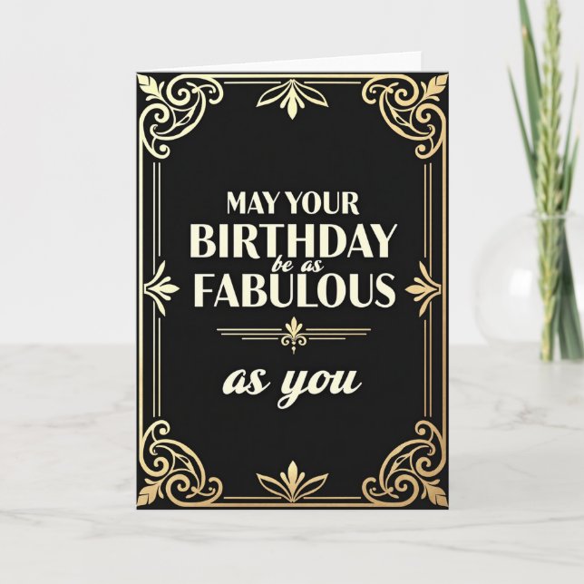 Fabulous Gold Art Deco Card (Front)