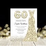 Fabulous Gold Budget 60th Birthday Party Invite<br><div class="desc">Fabulous Gold Budget 60th Birthday Party Invitation</div>