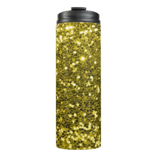 Fabulous Gold Glitter Faux Glitter Sparkle Thermal Tumbler