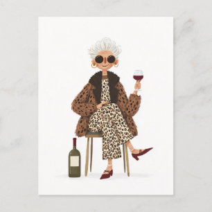 Fabulous Grandma in Leopard Style Postcard