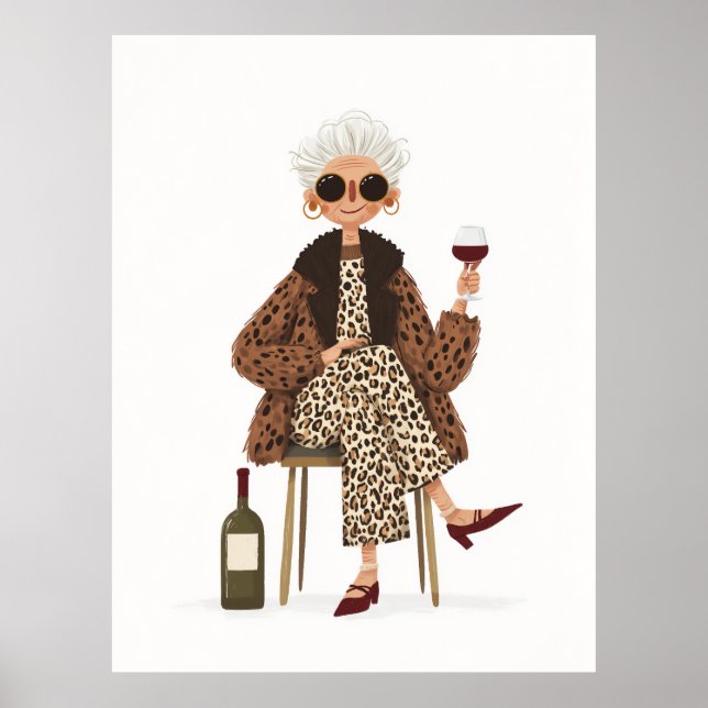 Fabulous Grandma in Leopard Style Poster (Front)