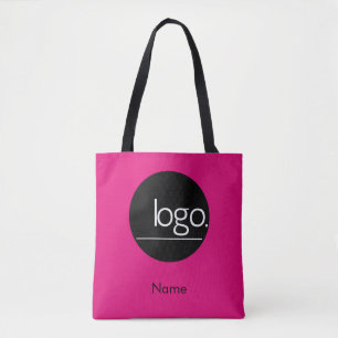 FABULOUS HOT PINK OWN LOGO CUSTOM TEXT BUSINESS  TOTE BAG