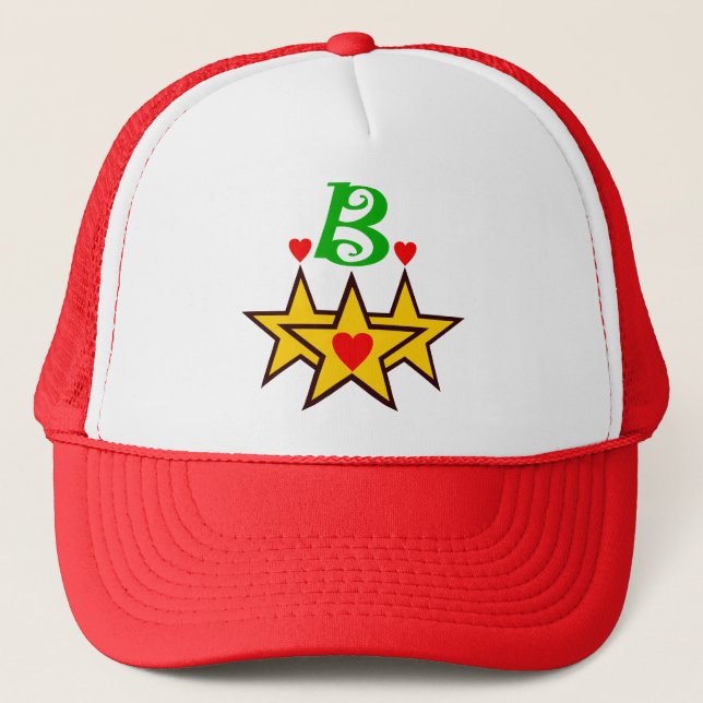 ╚»★Fabulous Initial B Stylish Trucker Hat★«╝ Hat (Front)