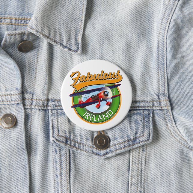 fabulous Ireland travel patch. 7.5 Cm Round Badge (In Situ)