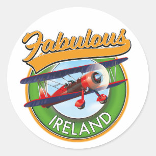 fabulous Ireland travel patch. Keychain Classic Round Sticker
