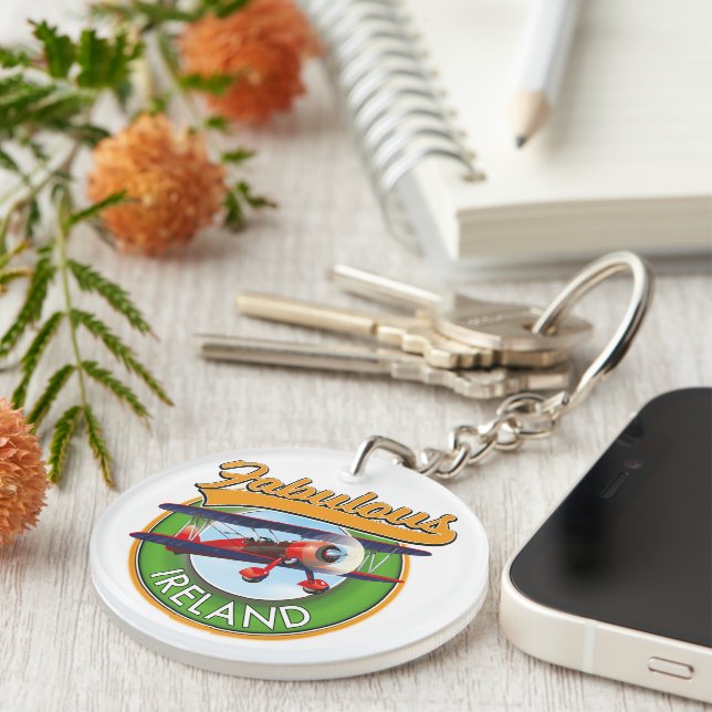 fabulous Ireland travel patch. Poster Key Ring (Front Right)