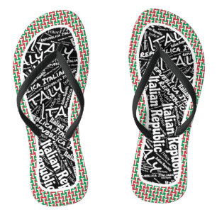 Fabulous Italy Flag Colours Patriotic Flip Flops