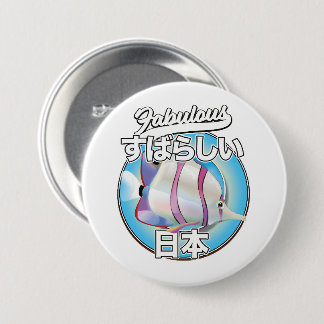 Fabulous Japan angel fish logo 7.5 Cm Round Badge