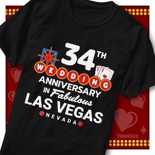 Fabulous Las Vegas 34th Anniversary Wedding Couple T-Shirt