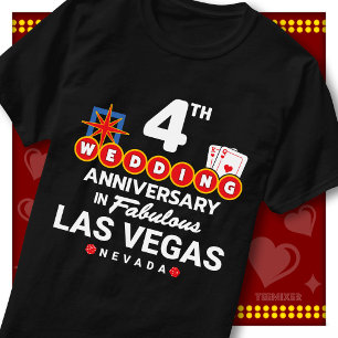 Fabulous Las Vegas 4th Anniversary Wedding Couple T-Shirt