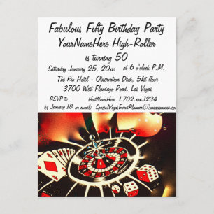 Fabulous Las Vegas 50 Birthday Celebration Invitation