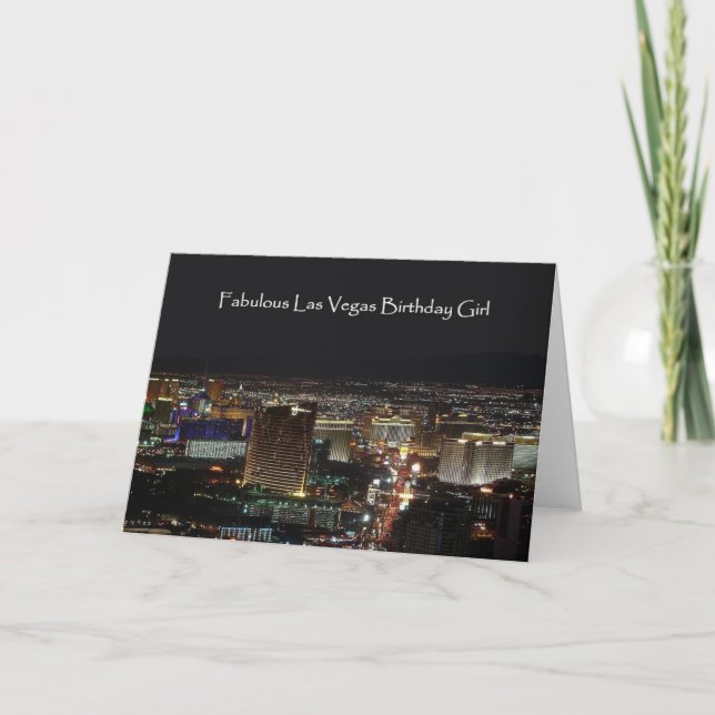 Fabulous Las Vegas Birthday Girl Card (Front)