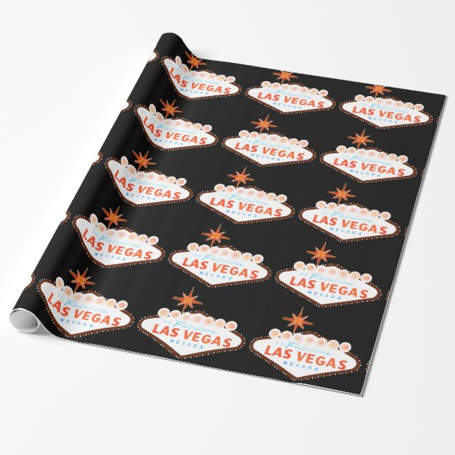 Fabulous Las Vegas Nevada Sign Wrapping Paper (Unrolled)