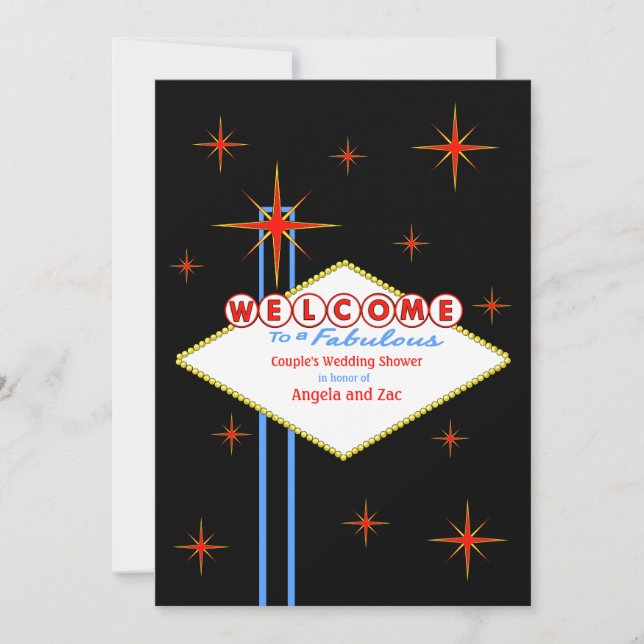 Fabulous Las Vegas Nights Wedding Shower Invite (Front)