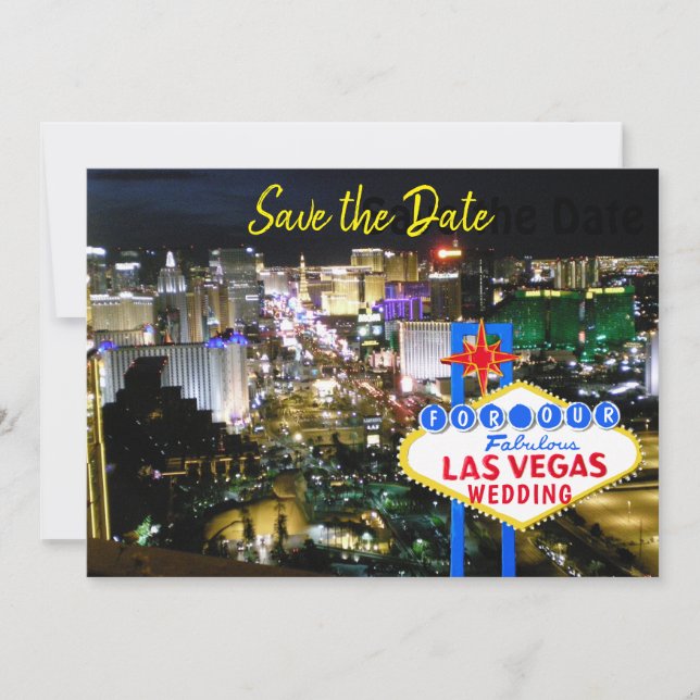Fabulous Las Vegas Save the Date photo Invitation (Front)