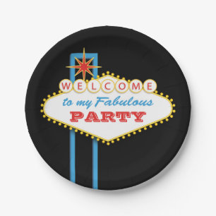 Fabulous Las Vegas Sign Party Paper Plate