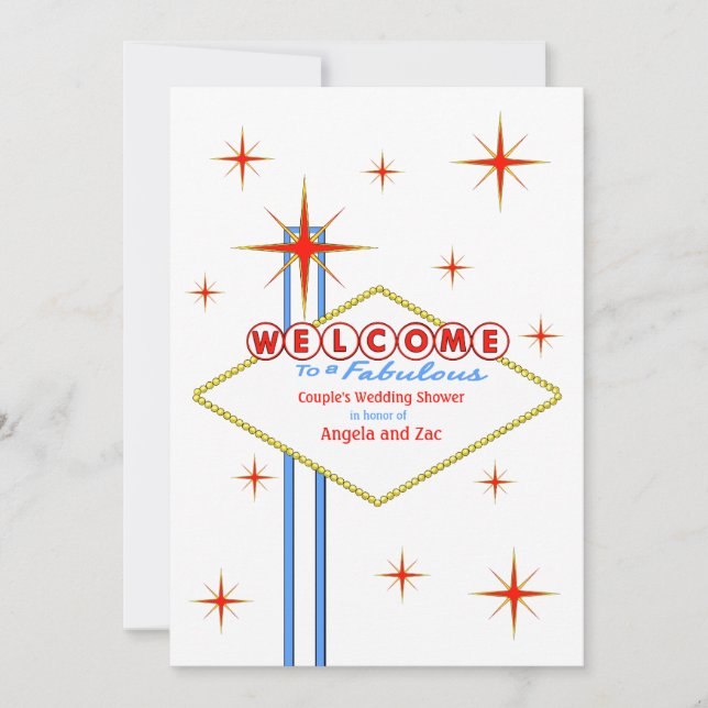 Fabulous Las Vegas Sign Wedding Shower Invitation (Front)